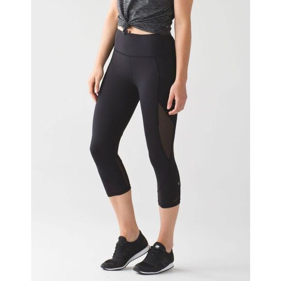 LULULEMON ATHLETICA Fast As Light Crop 'Black' Size 6 - Picture 2 of 10